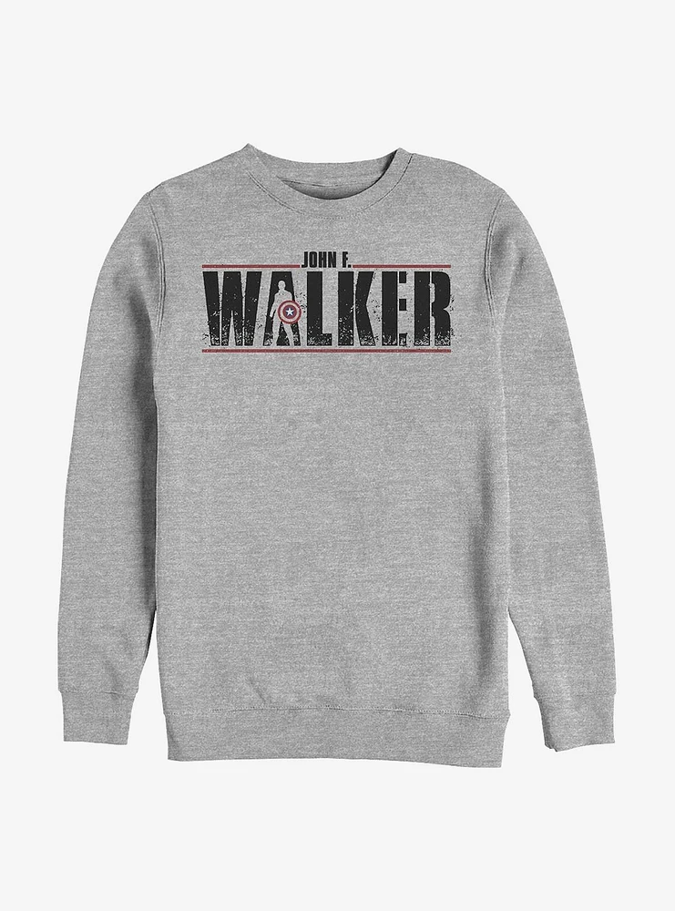Marvel The Falcon And Winter Soldier Walker Logo Painted Crew Sweatshirt