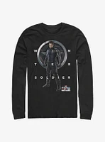 Marvel The Falcon And Winter Soldier Bucky Grid Text Long-Sleeve T-Shirt