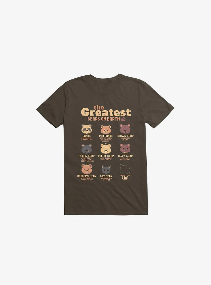 Greatest Bears: Insert Your Bear Brown T-Shirt