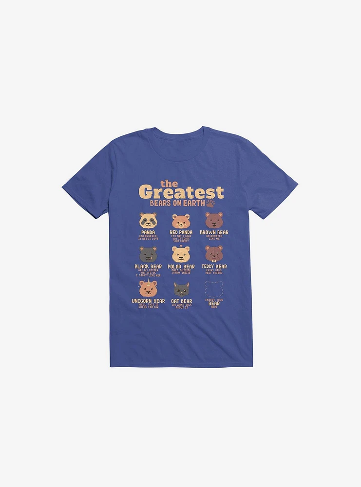 Greatest Bears: Insert Your Bear Royal Blue T-Shirt