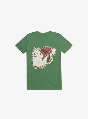 Alpaca Sushi Niguiri III Kelly Green T-Shirt