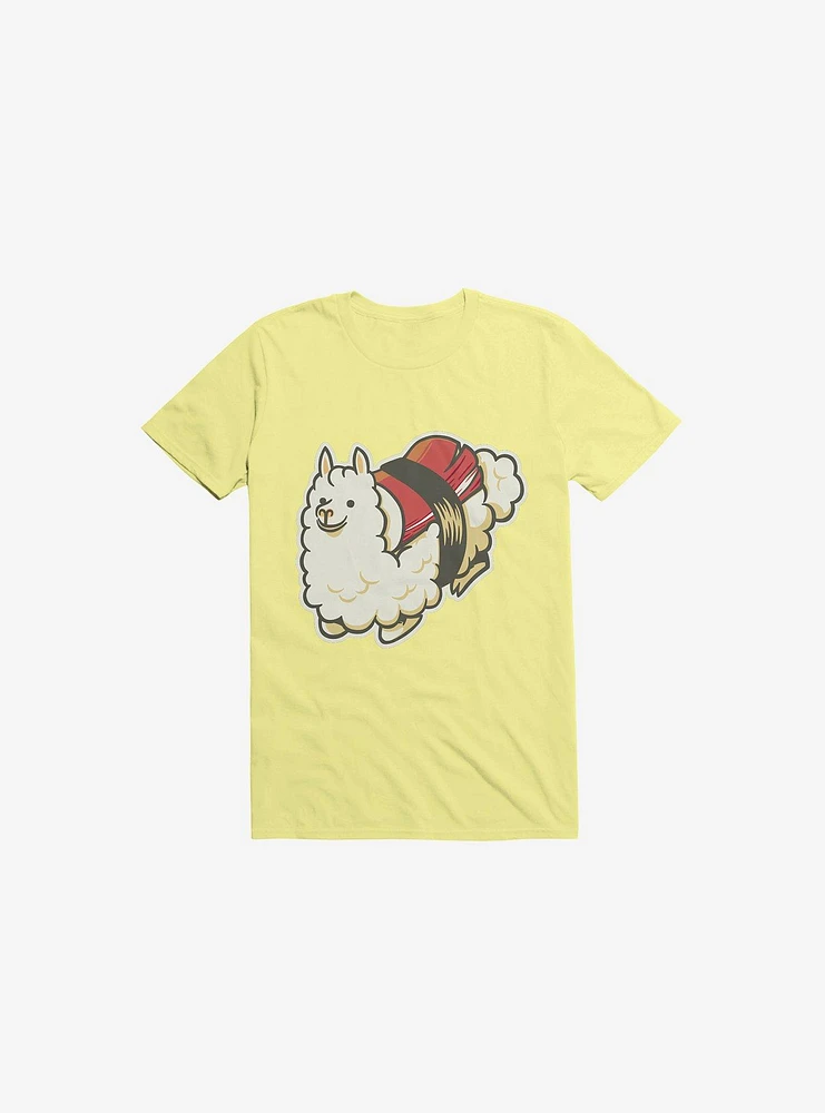 Alpaca Sushi Niguiri III Corn Silk Yellow T-Shirt