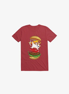 Hamburger Cat Red T-Shirt