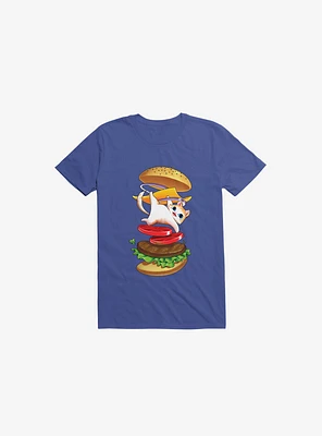 Hamburger Cat Royal Blue T-Shirt