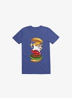 Hamburger Cat Royal Blue T-Shirt