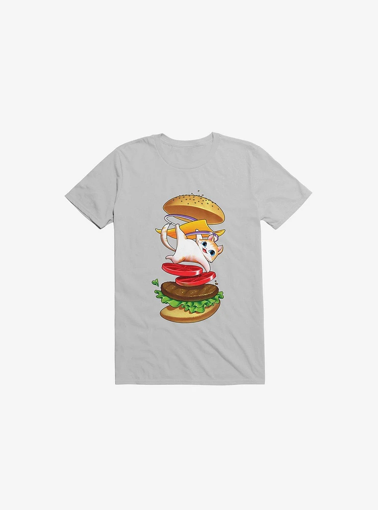 Hamburger Cat Ice Grey T-Shirt