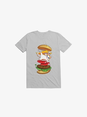 Hamburger Cat Ice Grey T-Shirt
