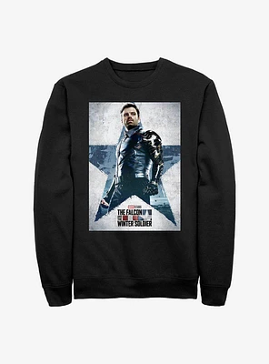 Marvel The Falcon And Winter Soldier Bucky Poster Crew Sweatshirt