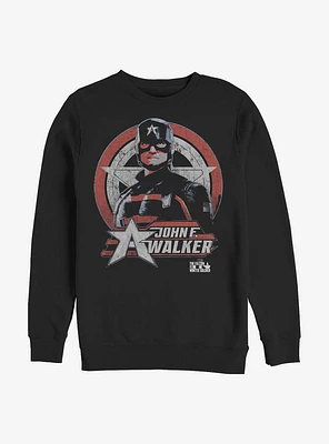 Marvel The Falcon And Winter Soldier Walker Captain America Shield Crew Sweatshirt