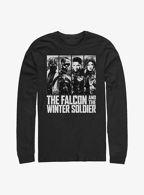 Marvel The Falcon And Winter Soldier Character Panel Long-Sleeve T-Shirt