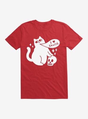 I Love Skulls Cat T-Shirt