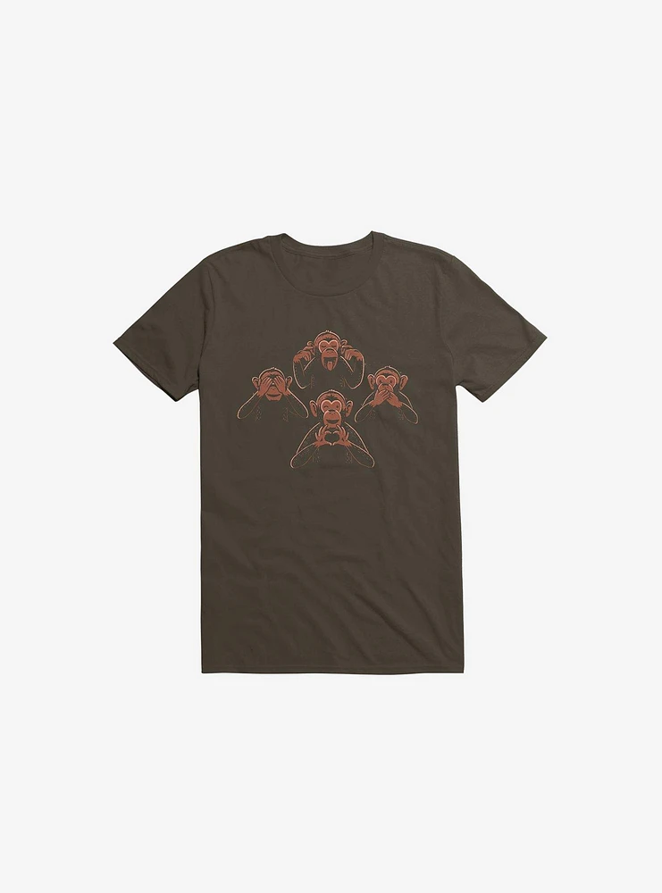 Four Wise Monkeys Brown T-Shirt