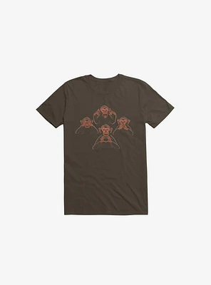 Four Wise Monkeys Brown T-Shirt