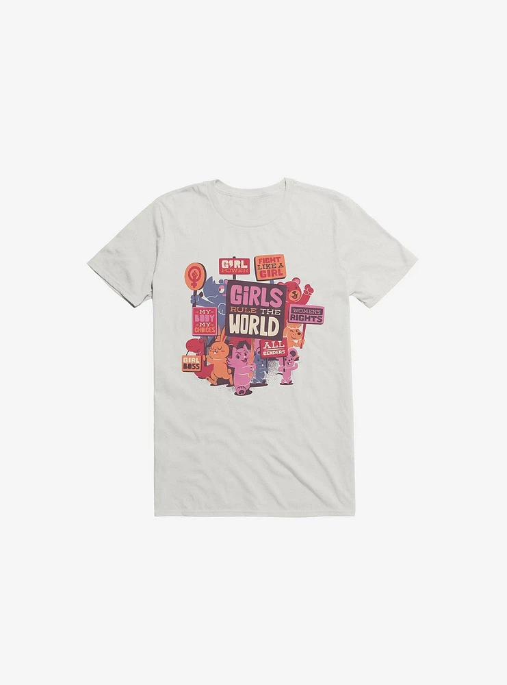 Girls Rule The World White T-Shirt