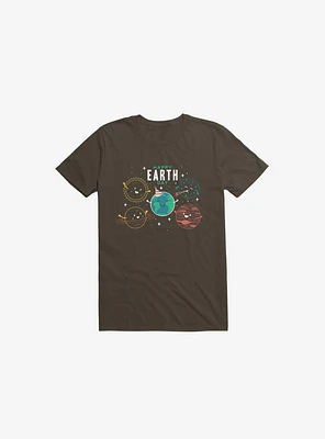 Happy Earth Day Brown T-Shirt