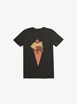 Ice Cream Bears Black T-Shirt