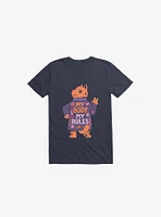 My Body Rules Cat Navy Blue T-Shirt