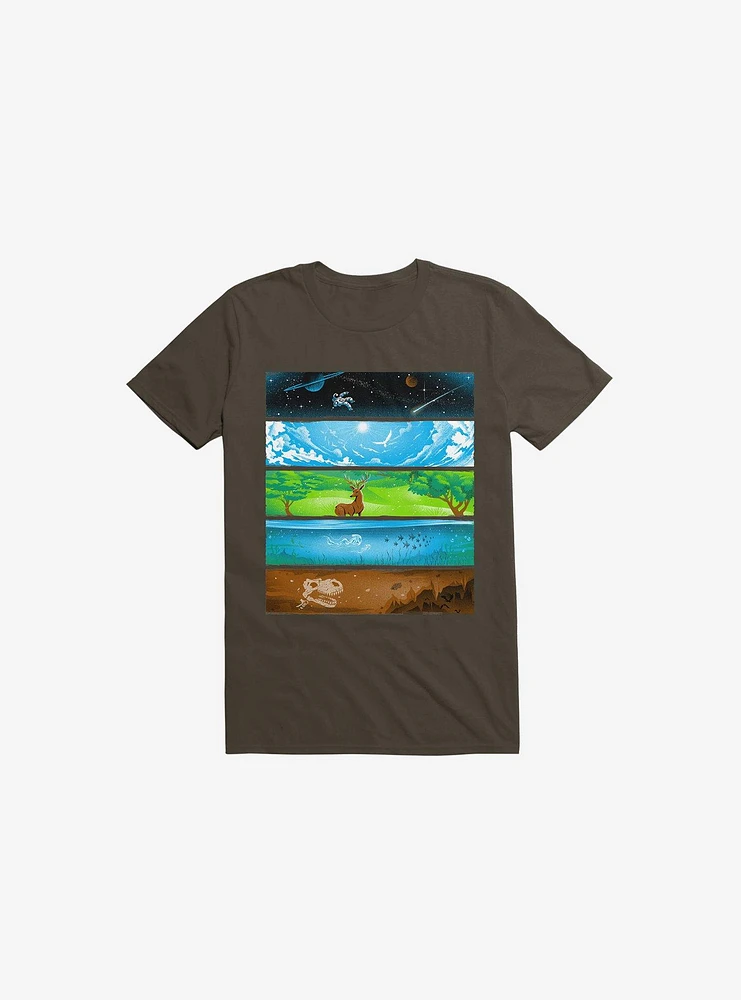 Across The Earth Brown T-Shirt