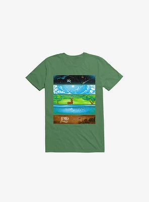 Across The Earth Kelly Green T-Shirt