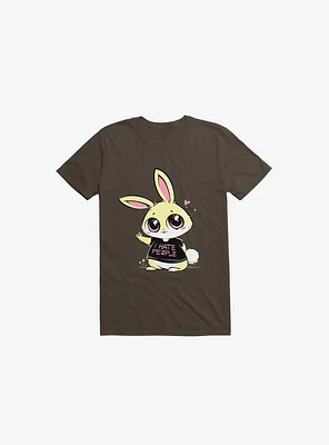 I Hate People Bunny Brown T-Shirt