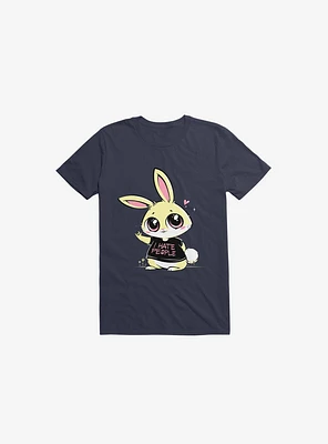 I Hate People Bunny Navy Blue T-Shirt