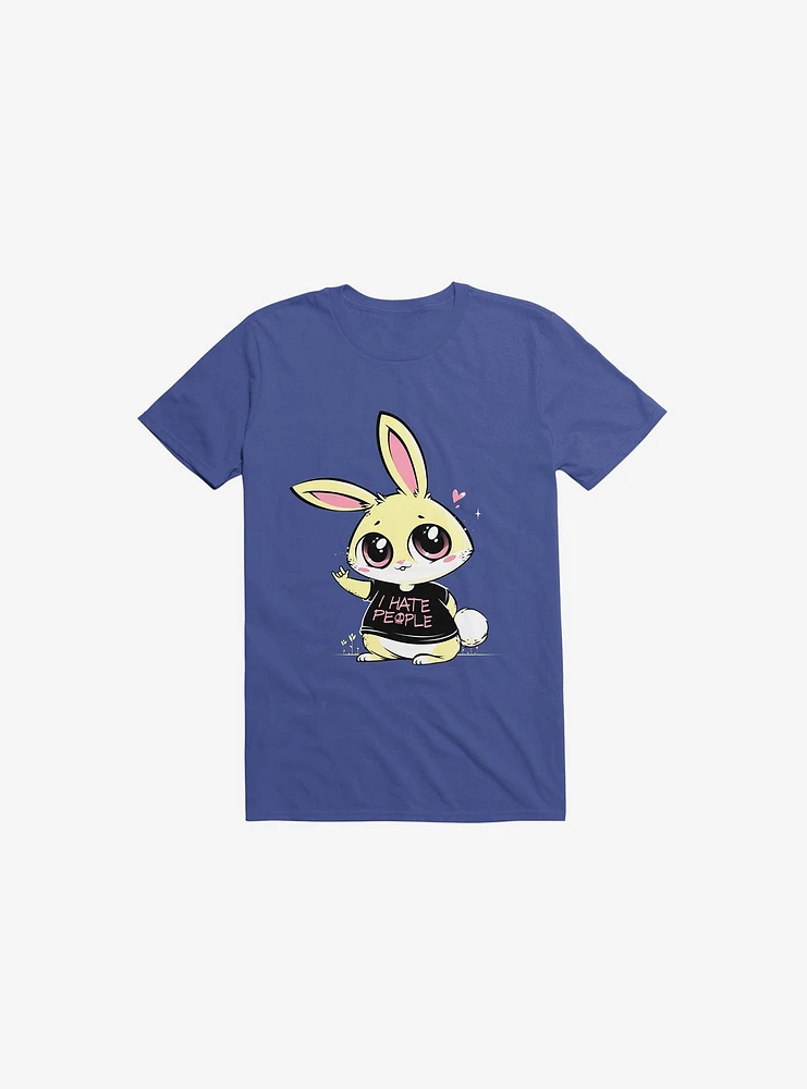 I Hate People Bunny Royal Blue T-Shirt