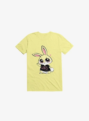 I Hate People Bunny Corn Silk Yellow T-Shirt
