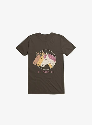 Be Yourself Unicorn Brown T-Shirt