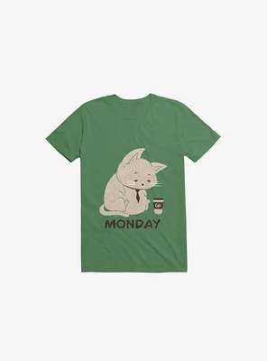 Monday Cat Kelly Green T-Shirt