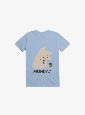 Monday Cat Light Blue T-Shirt