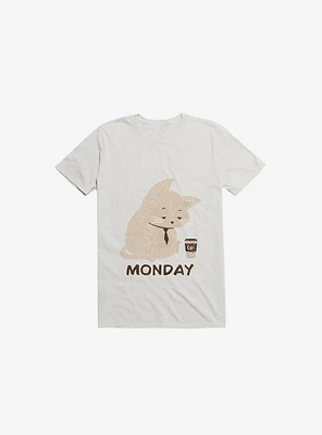 Monday Cat White T-Shirt