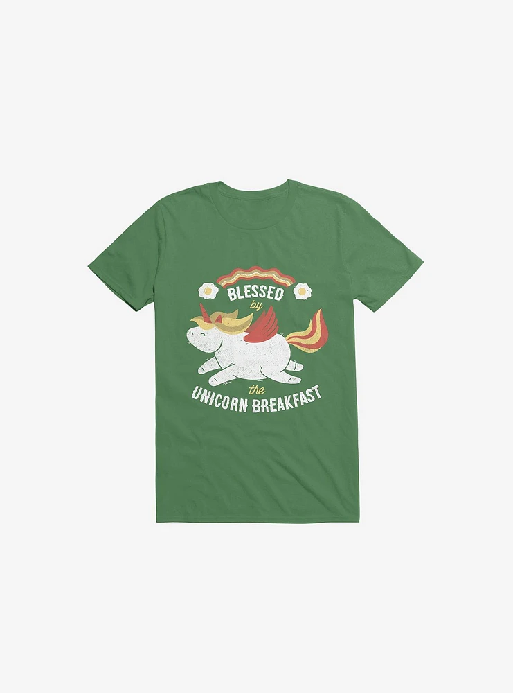 Unicorn Bacon Breakfast Kelly Green T-Shirt