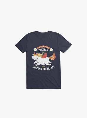 Unicorn Bacon Breakfast Navy Blue T-Shirt