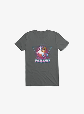 I'm Going To Mars! Cat Riding Unicorn Charcoal Grey T-Shirt