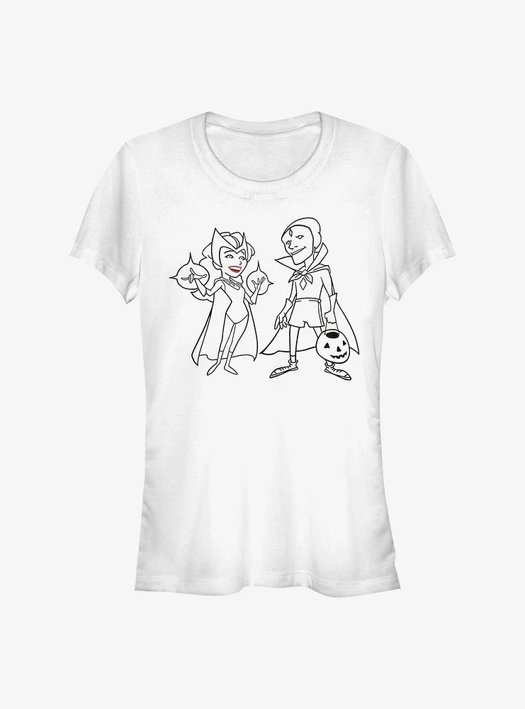 Marvel WandaVision Costume Couple Simple Ink Girls T-Shirt