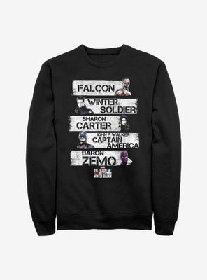 Marvel The Falcon And Winter Soldier Character Stack Sweatshirt