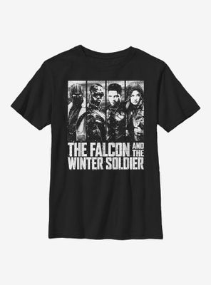 Marvel The Falcon And Winter Soldier White Out Youth T-Shirt