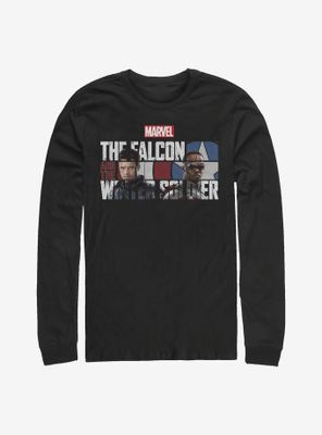 Marvel The Falcon And Winter Soldier Logo Fill Long-Sleeve T-Shirt
