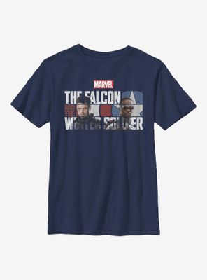 Marvel The Falcon And Winter Soldier Logo Fill Youth T-Shirt