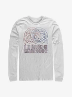 Marvel The Falcon And Winter Soldier Red Blue Wireframe Long-Sleeve T-Shirt