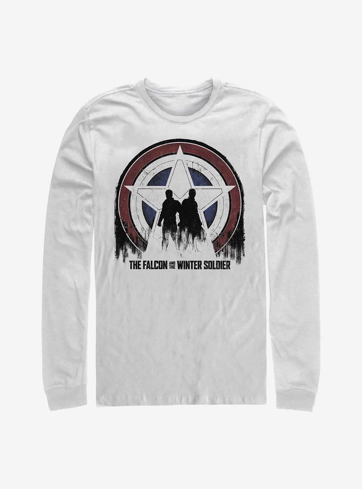 Marvel The Falcon And Winter Soldier Silhouette Shield Long-Sleeve T-Shirt