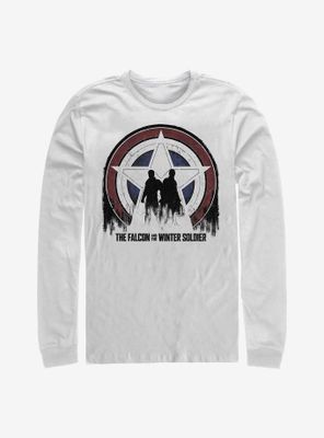 Marvel The Falcon And Winter Soldier Silhouette Shield Long-Sleeve T-Shirt
