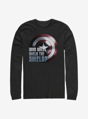 Marvel the Falcon And Winter Soldier Wielding Shield Long-Sleeve T-Shirt