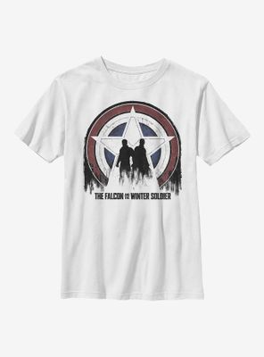 Marvel The Falcon And Winter Soldier Silhouette Shield Youth T-Shirt