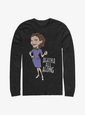 Marvel WandaVision Cartoon Agatha Long-Sleeve T-Shirt