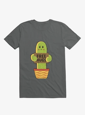 Free Hugs Cactus Charcoal Grey T-Shirt