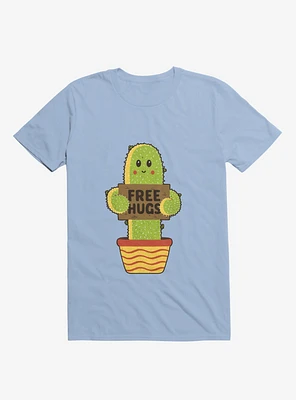 Free Hugs Cactus Light Blue T-Shirt