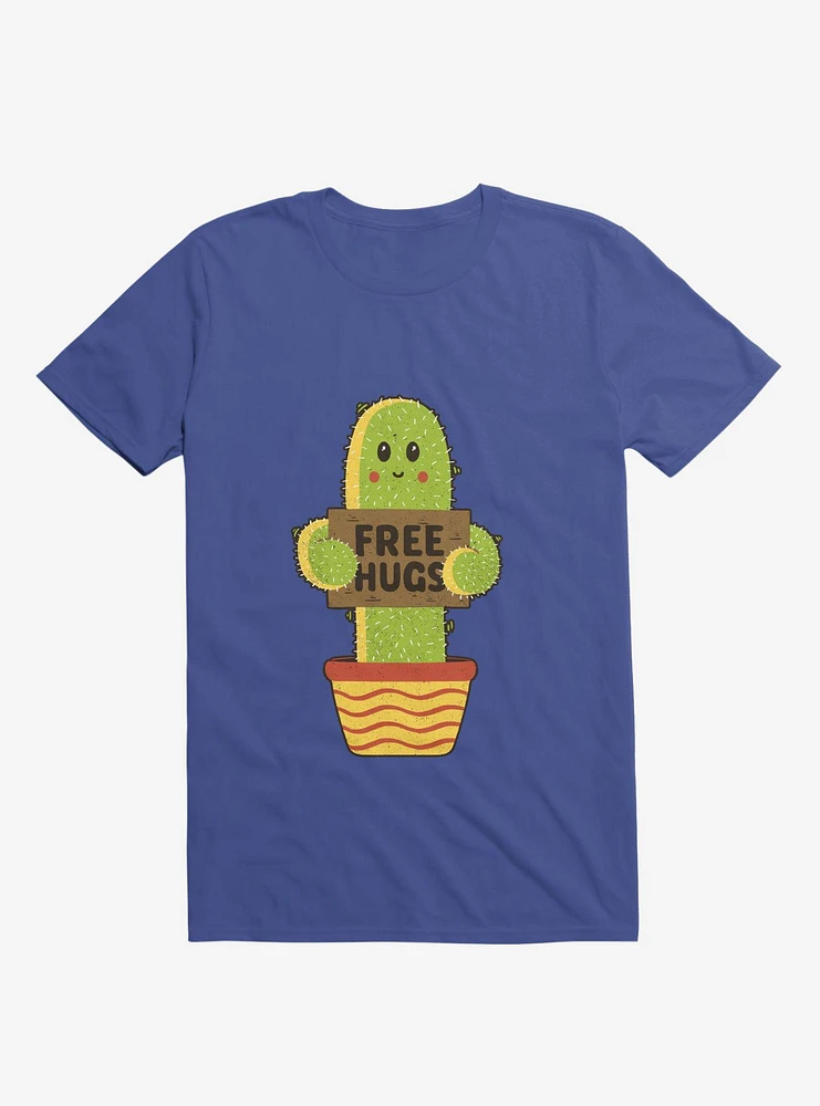 Free Hugs Cactus Royal Blue T-Shirt