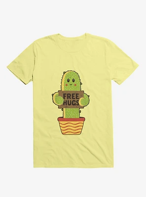Free Hugs Cactus Corn Silk Yellow T-Shirt