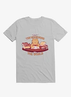 First The Homework, Then World Cat Ice Grey T-Shirt